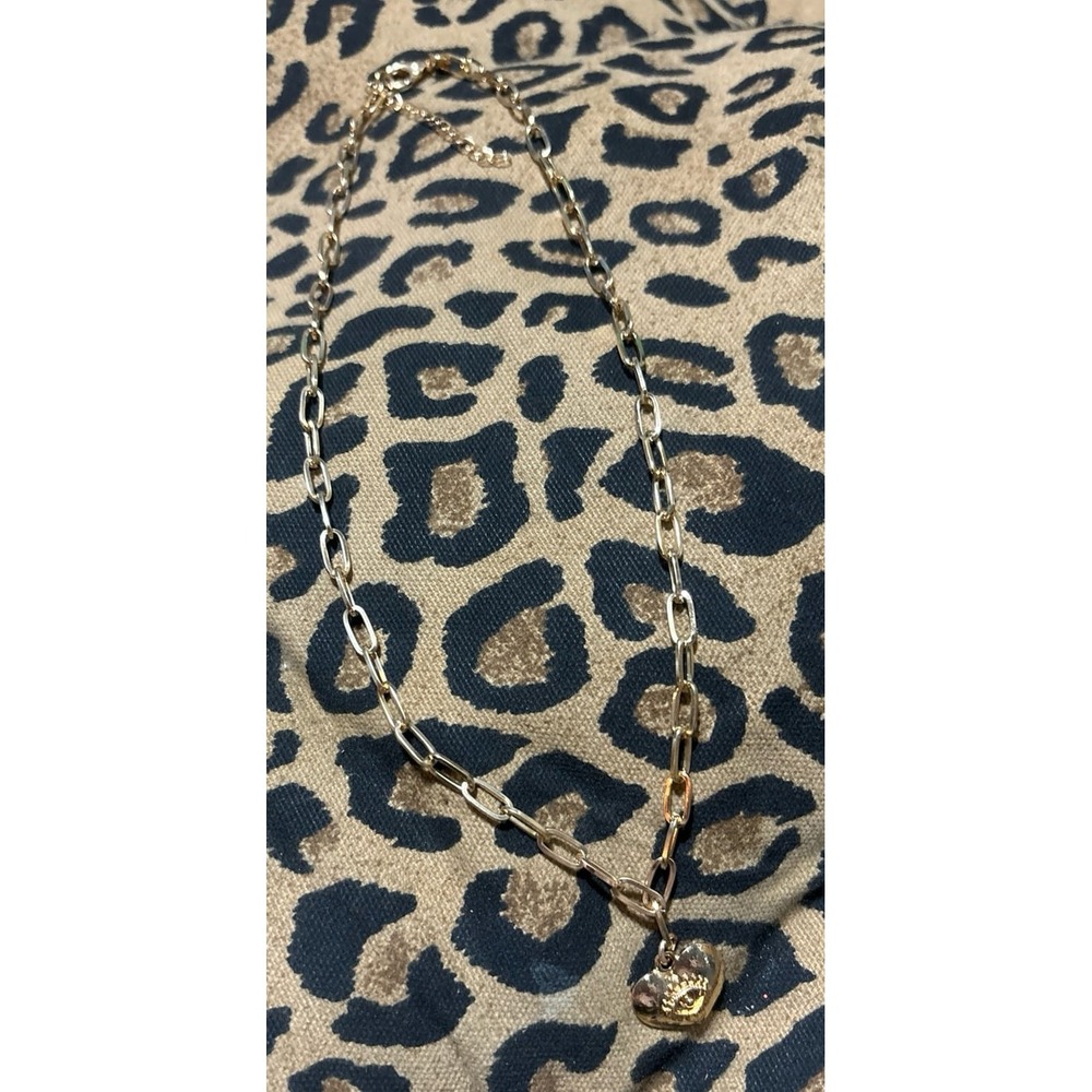 NEW Goldtone Paperclip Chain 18" + 2" Necklace with Heart‎ Evil Eye Charm